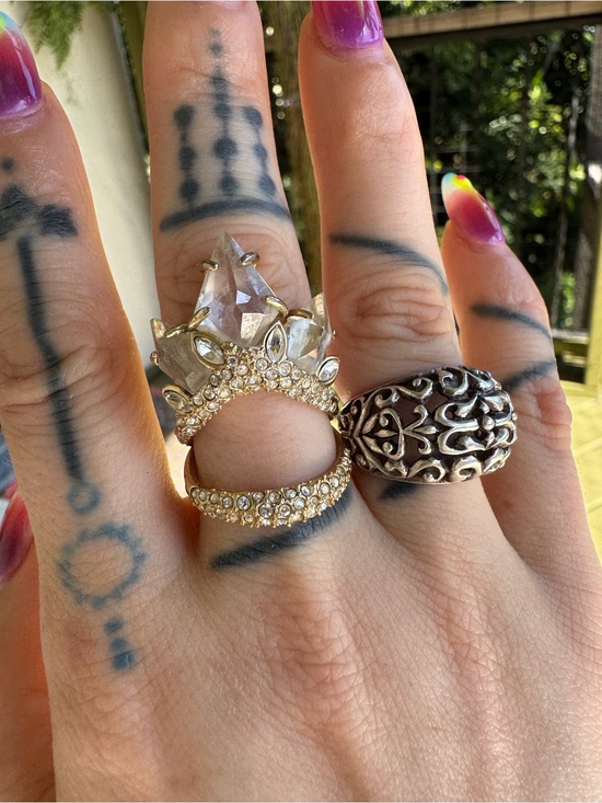 Jewelry - Gold Crystal Crown Statement Ring